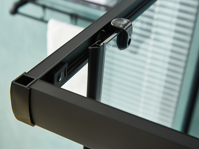 SQ স্লাইডিং শাওয়ার এনক্লোজার, ক্লিয়ার টেম্পারড গ্লাস, কালো অ্যালুমিনিয়াম প্রোফাইল, ডাবল হোল হ্যান্ডেল, ট্রে সহ SQ স্লাইডিং শাওয়ার এনক্লোজার, ক্লিয়ার টেম্পারড গ্লাস, কালো অ্যালুমিনিয়াম প্রোফাইল, ডাবল হোল হ্যান্ডেল, ট্রে সহ