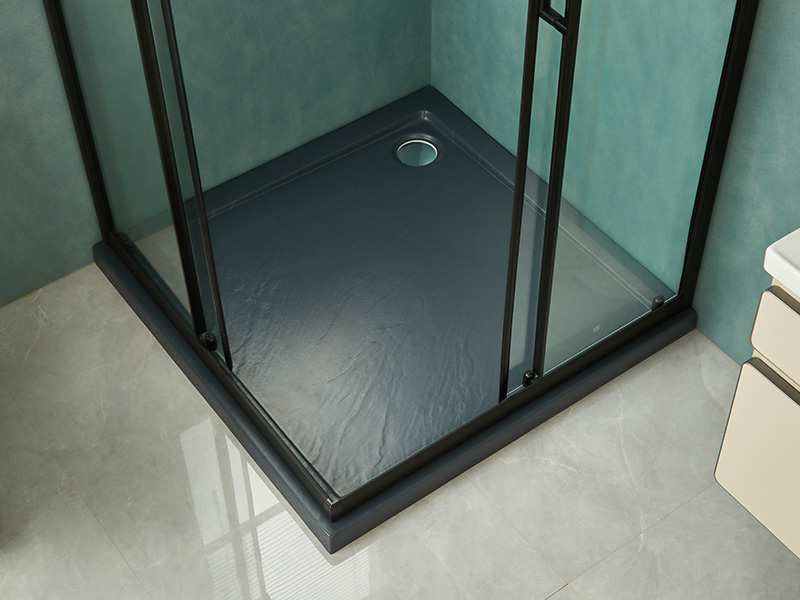 SQ স্লাইডিং শাওয়ার এনক্লোজার, ক্লিয়ার টেম্পারড গ্লাস, কালো অ্যালুমিনিয়াম প্রোফাইল, ডাবল হোল হ্যান্ডেল, ট্রে সহ SQ স্লাইডিং শাওয়ার এনক্লোজার, ক্লিয়ার টেম্পারড গ্লাস, কালো অ্যালুমিনিয়াম প্রোফাইল, ডাবল হোল হ্যান্ডেল, ট্রে সহ