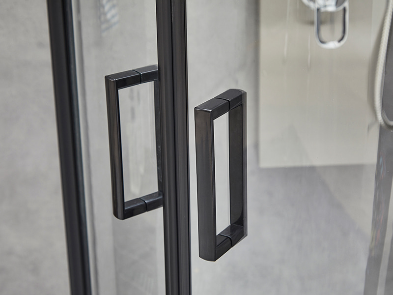 SE স্লাইডিং শাওয়ার এনক্লোজার, ক্লিয়ার টেম্পারড গ্লাস, কালো অ্যালুমিনিয়াম প্রোফাইল, ডাবল হোল হ্যান্ডেল, ট্রে ছাড়াই SE স্লাইডিং শাওয়ার এনক্লোজার, ক্লিয়ার টেম্পারড গ্লাস, কালো অ্যালুমিনিয়াম প্রোফাইল, ডাবল হোল হ্যান্ডেল, ট্রে ছাড়াই