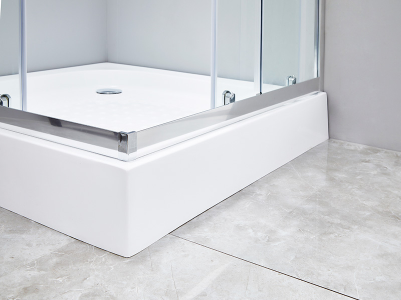 SQ ক্লিয়ার টেম্পারড গ্লাস বাথরুম স্লাইডিং শাওয়ার এনক্লোজার, ট্রে সহ SQ ক্লিয়ার টেম্পারড গ্লাস বাথরুম স্লাইডিং শাওয়ার এনক্লোজার, ট্রে সহ